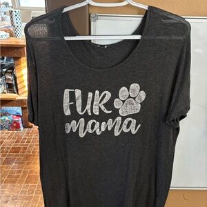 Black 'Fur Mama' Graphic T-Shirt